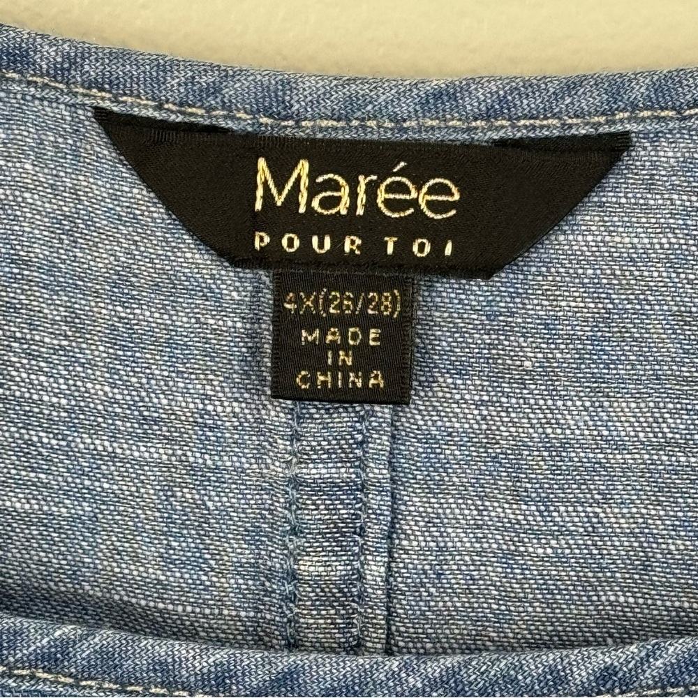NWT Maree Pour Toi Denim Shirt 4X (26/28) - Picture 3 of 7